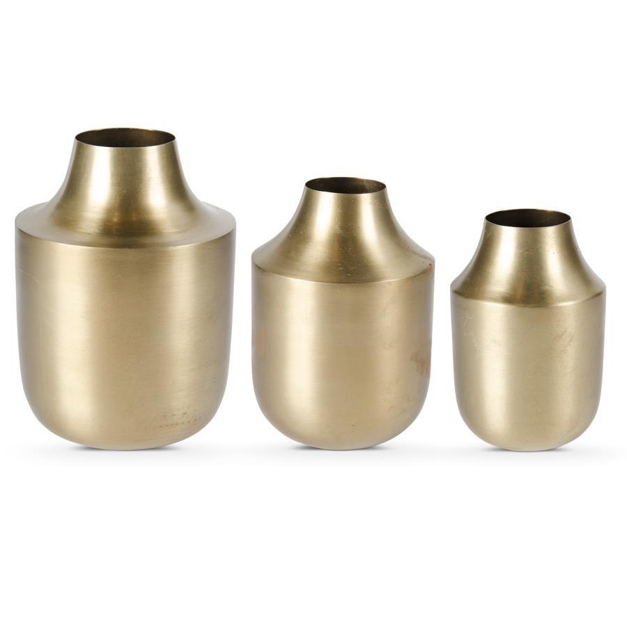 BRUSHED GOLD TAPERED VASES