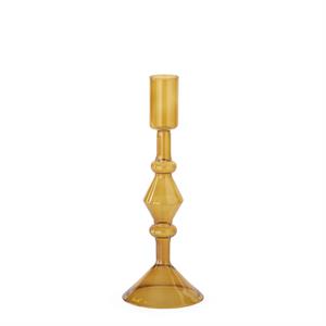 AMBER GLASS TAPER CANDLEHOLDERS