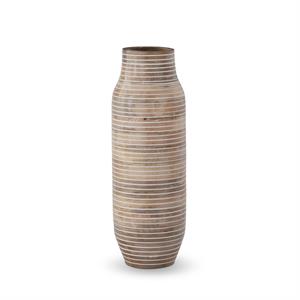THIN HORIZONTAL LINE CARVED WOOD VASES