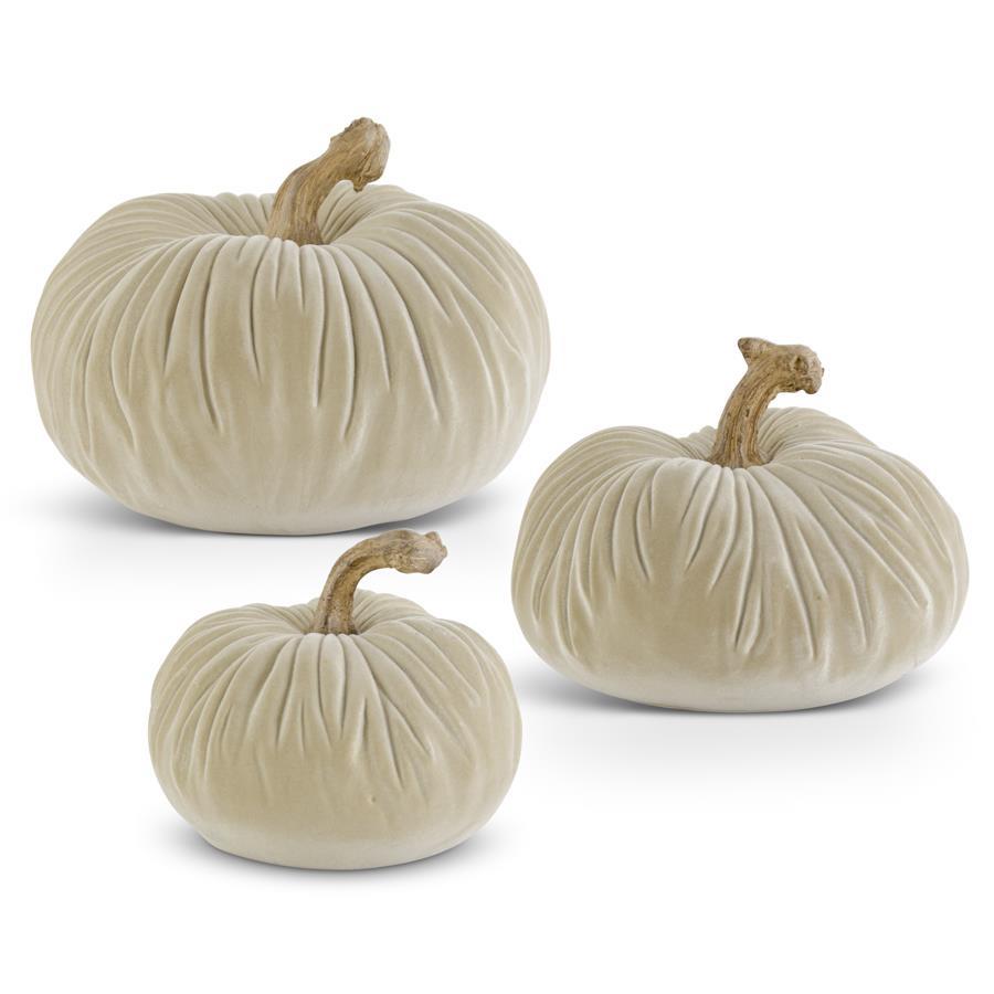 TAUPE VELVET PUMPKIN