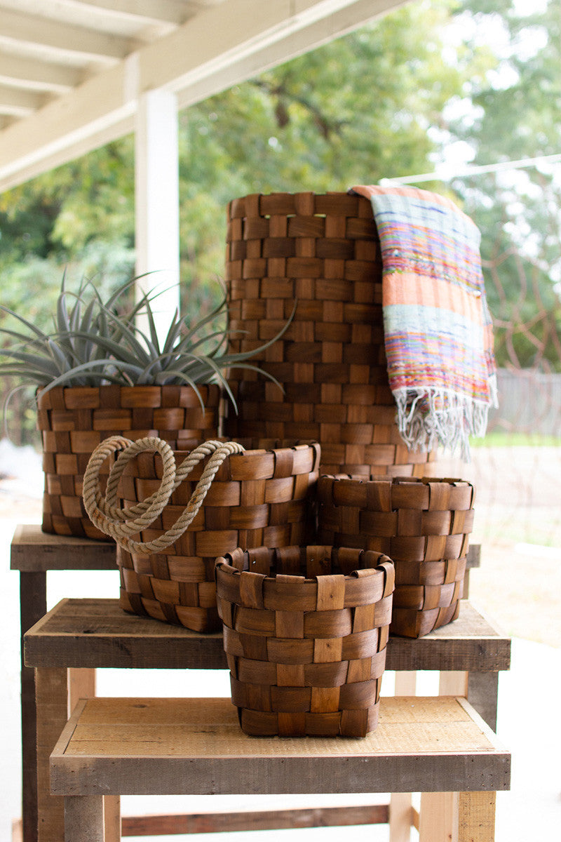 NESTING ROUND CHIPWOOD BASKETS