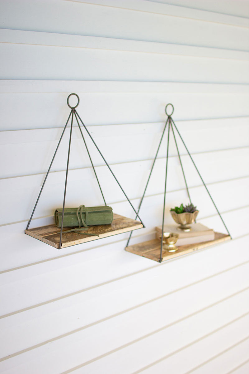 TRIANGLE SHELF w/RECYCLED WOOD