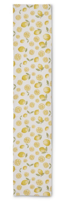 COTTON LEMON PRINT TABLE RUNNER