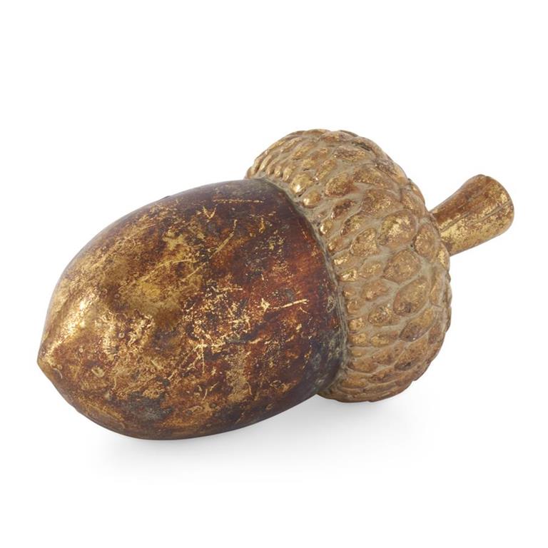 GOLD & BRONZE TEXTURED RESIN ACORN