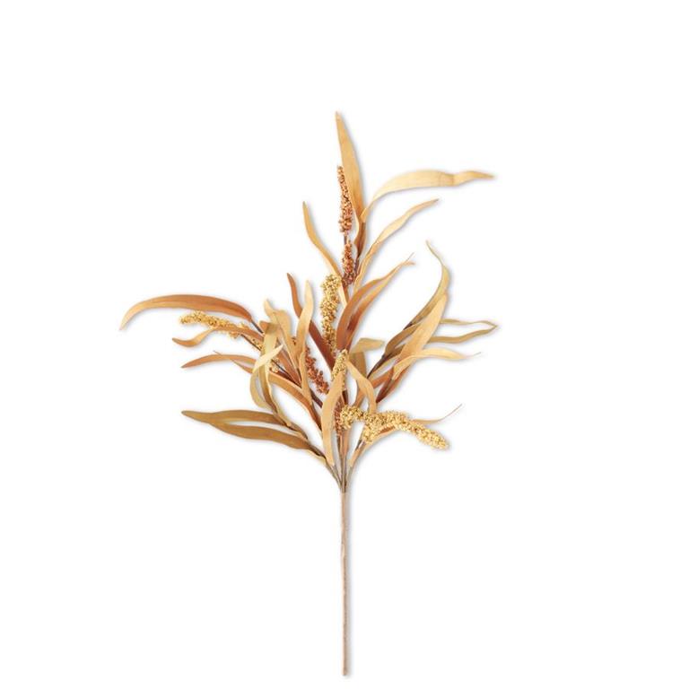 24" ORANGE & TAN LONG EVA LEAVES STEM