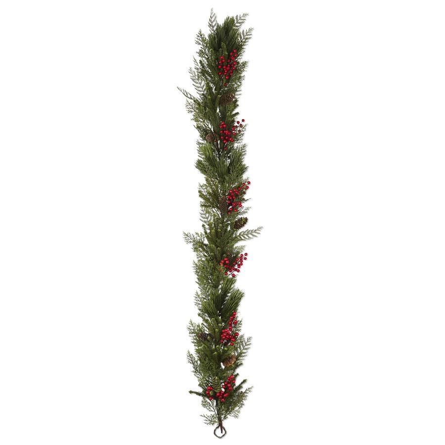 72" PINE CEDAR MIX & RED BERRY GARLAND
