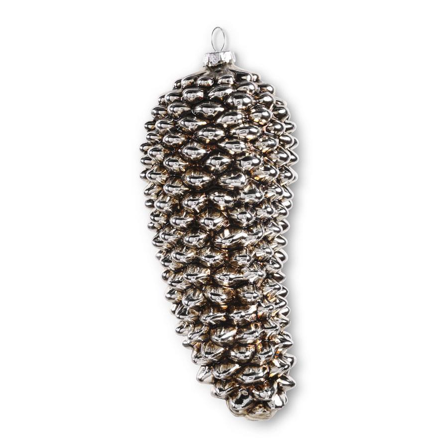 7.5" ANTIQUE SILVER PINECONE ORNAMENT