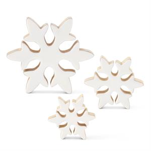 WHITE ENAMELED SNOWFLAKES