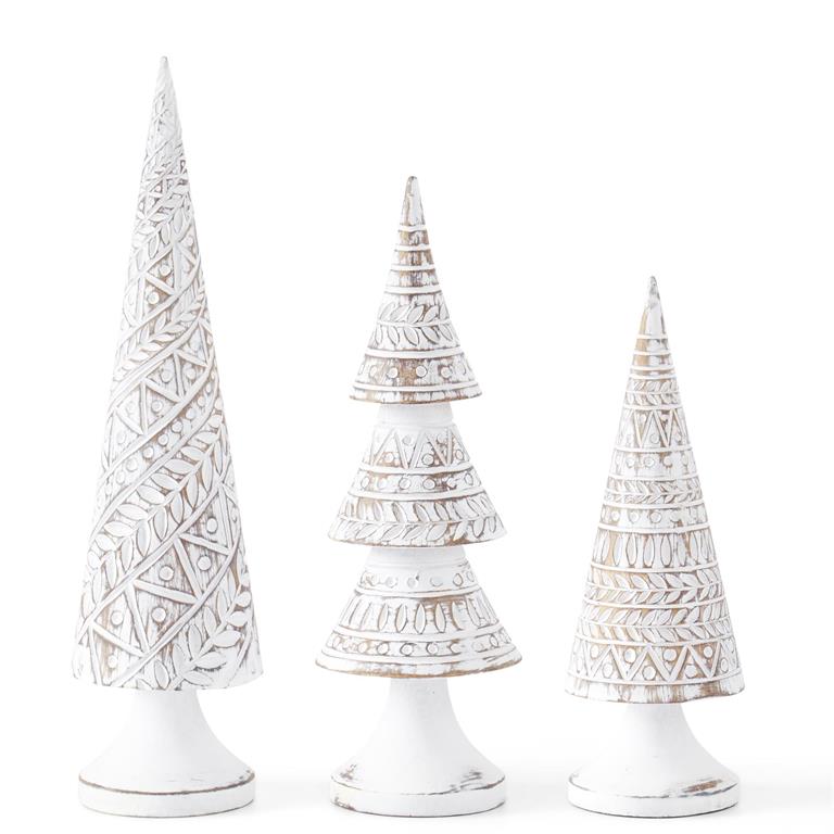 WHITEWASHED RESIN TREES