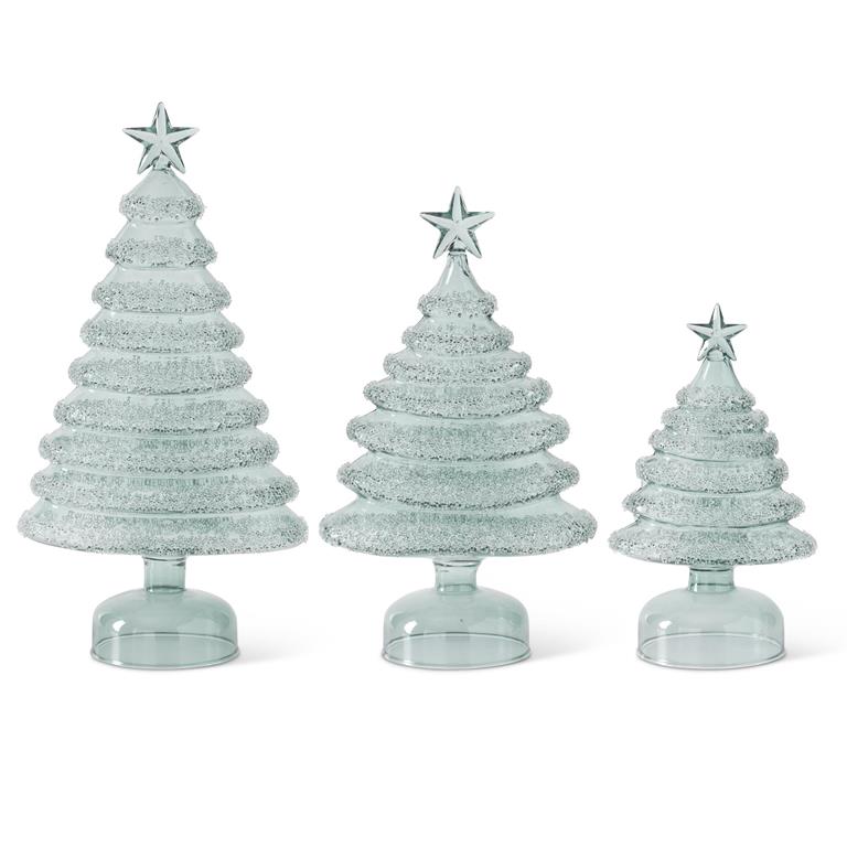 SAGE GREEN GLASS CHRISTMAS TREE