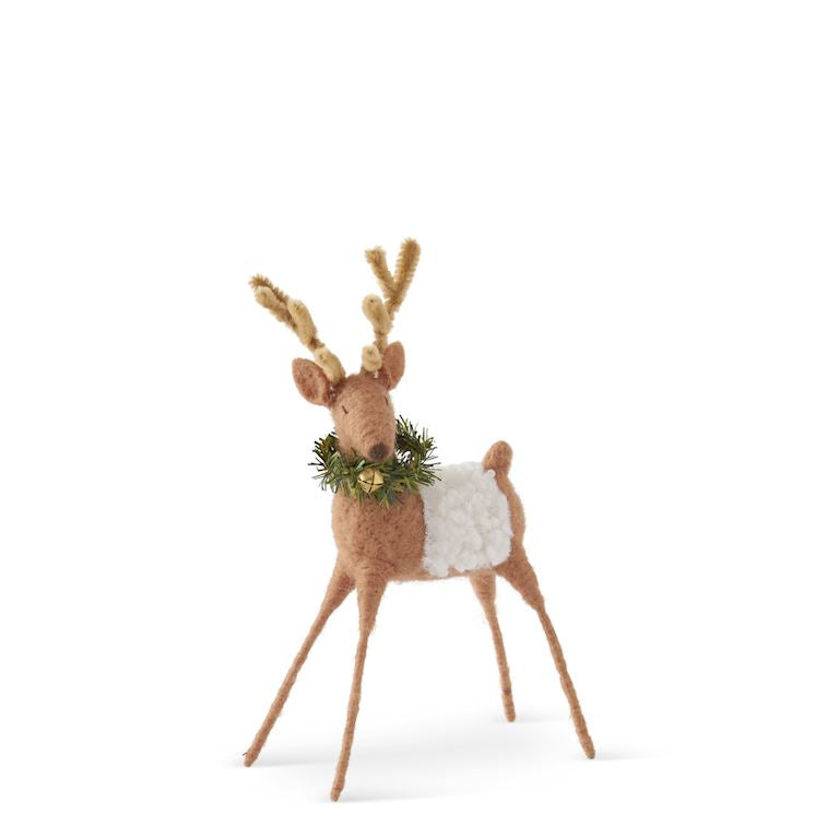 WOOL REINDEER W/ WREATH