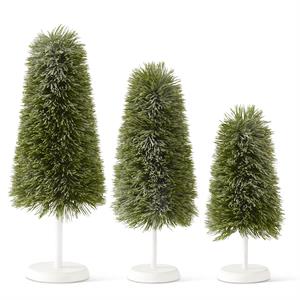 GLITTERED SNOWY PINE TREES