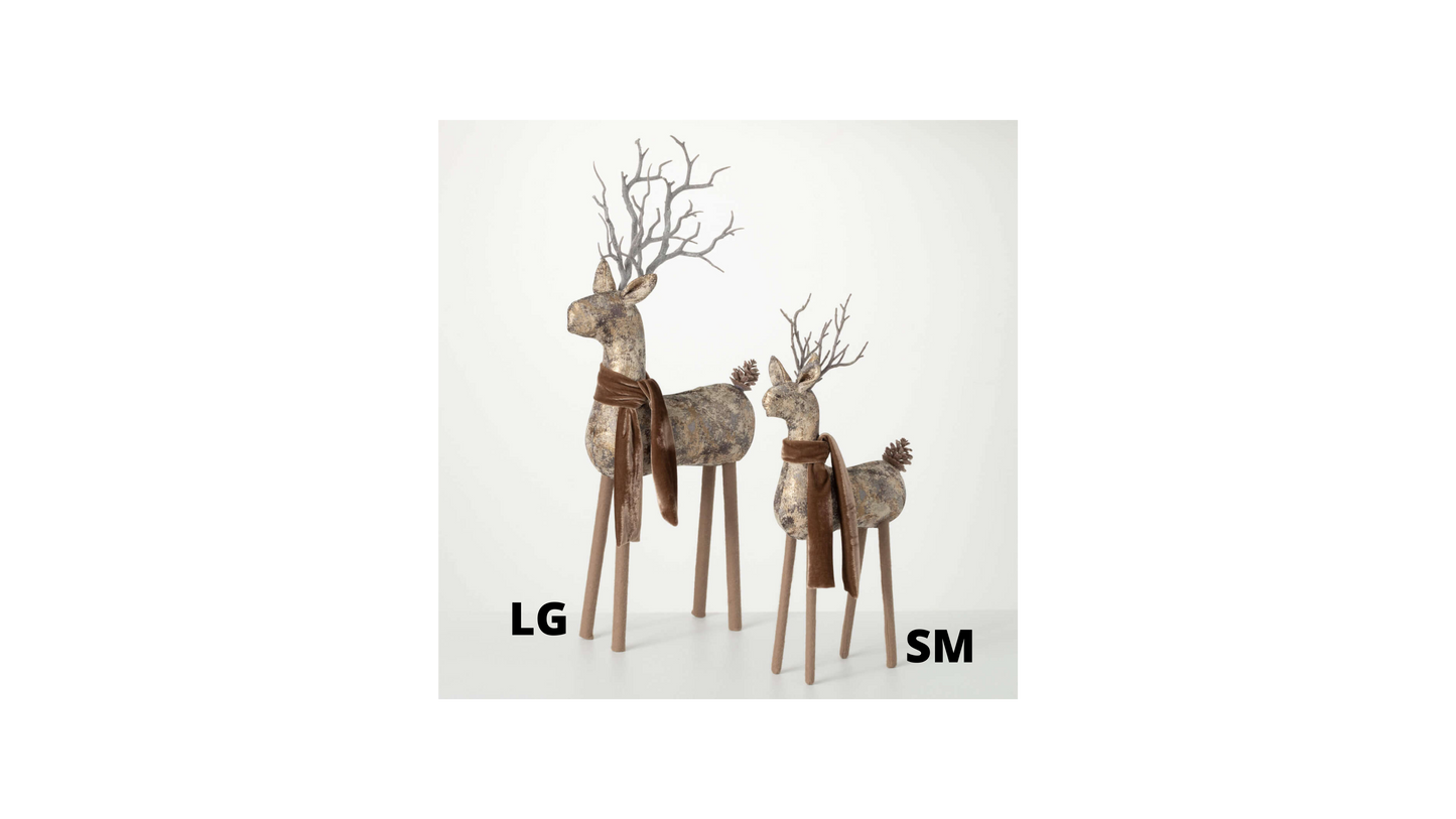 BRONZE DEER WITH SCARVES