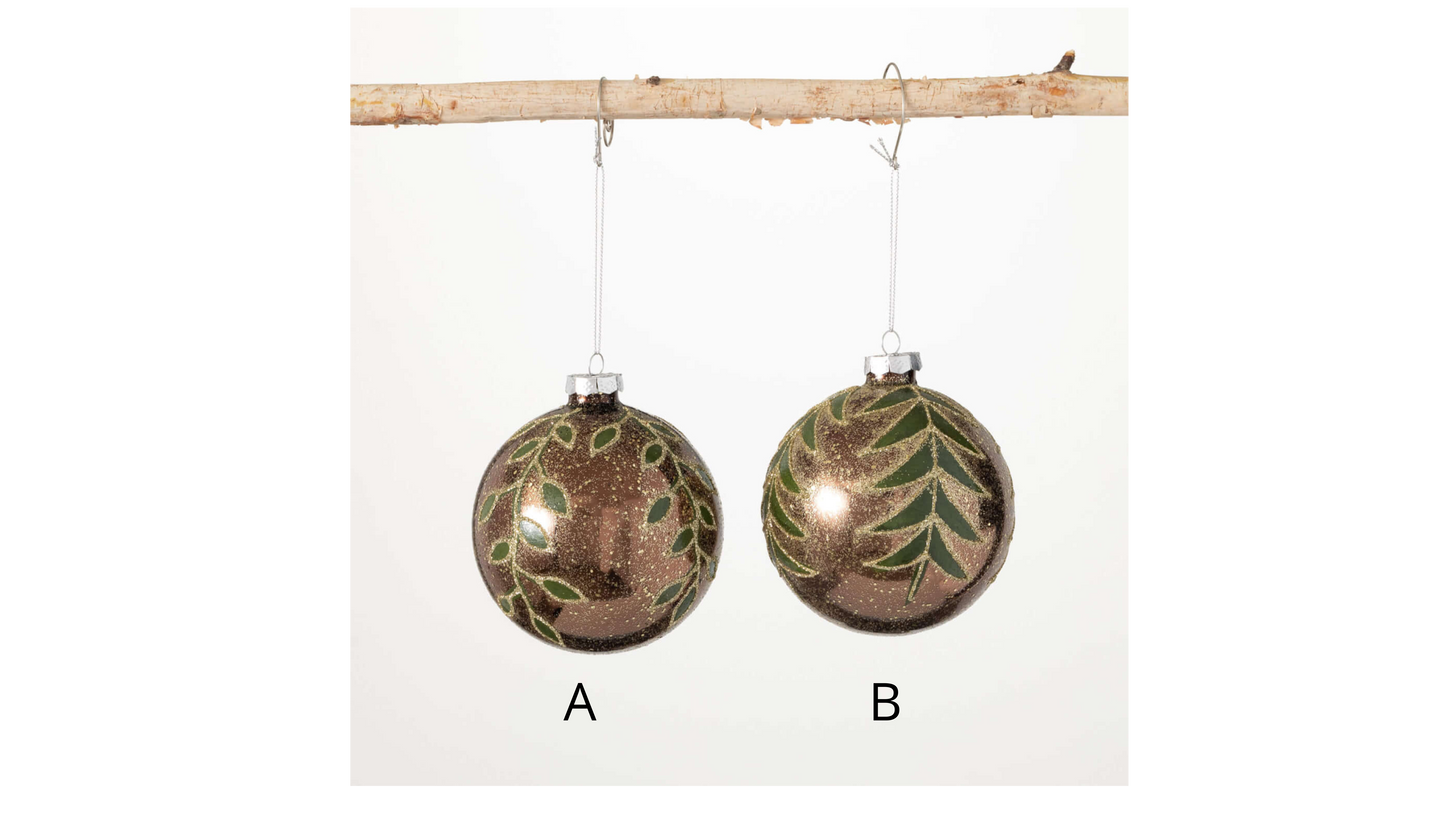 SHIMMER LEAVES ORNAMENT