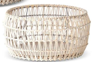 WHITE RATTAN ROUND NESTING BASKETS