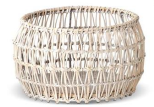 WHITE RATTAN ROUND NESTING BASKETS