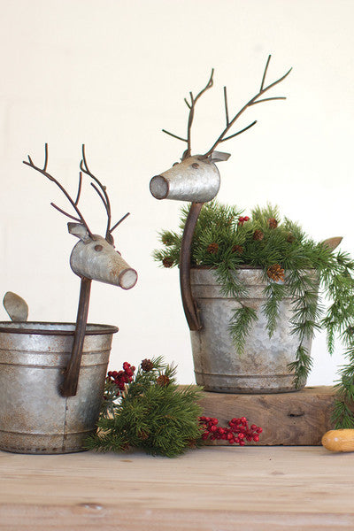 METAL DEER PLANTER