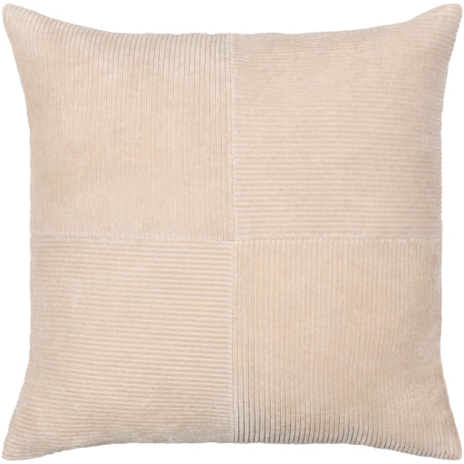 BEIGE CORDUROY QUARTERS PILLOW
