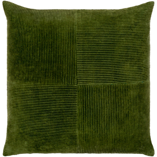 GREEN CORDUROY QUARTERS PILLOW