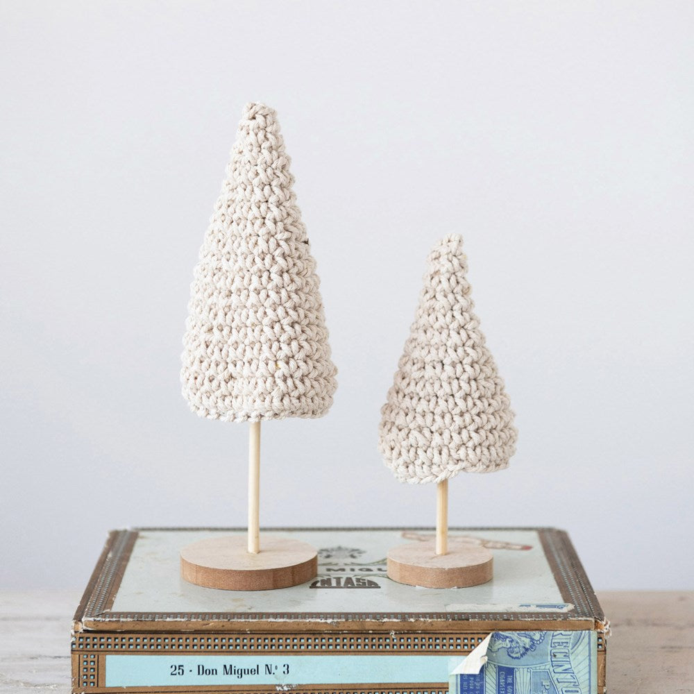 COTTON CROCHET CONE TREES