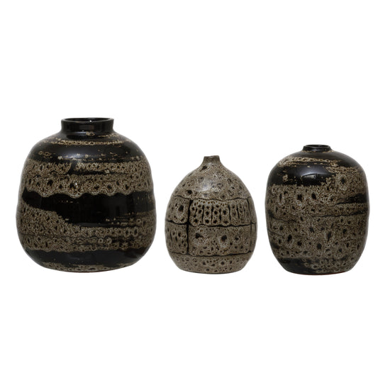 BOHO BLACK TERRACOTTA VASES