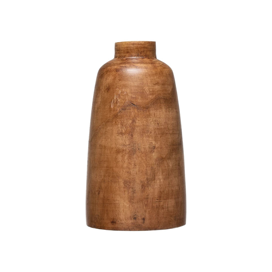 WOOD VASE, WALNUT FINISH STYLE 1