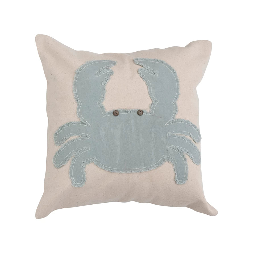 CRAB APPLIQUED PILLOW