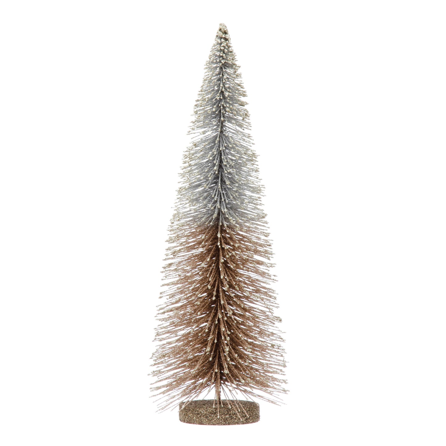 SILVER AND GOLD GLITTER BOTTLE BRUSH TREE
