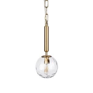 GOLD METAL & GLASS GLOBE PENDANT