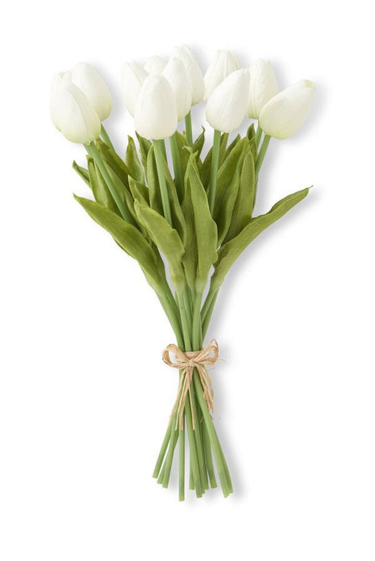 WHITE REAL TOUCH MINI TULIP BUNDLE