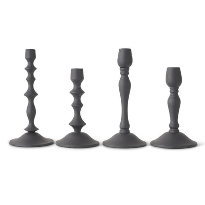 BLACK METAL CANDLE HOLDERS