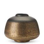 BLACK & GOLD TEXTURED METAL VASES