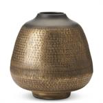 BLACK & GOLD TEXTURED METAL VASES