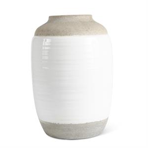 WHITE AND NATURAL STONE VASES