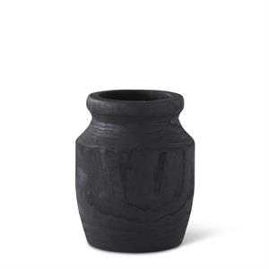 BLACK WOOD VASES