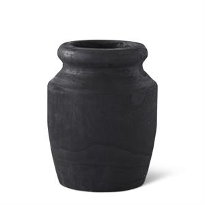 BLACK WOOD VASES