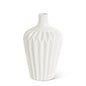 WHITE ACCORDIAN VASES