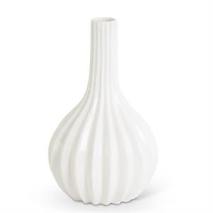 WHITE ACCORDIAN VASES