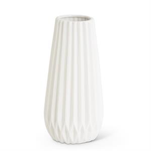 WHITE ACCORDIAN VASES