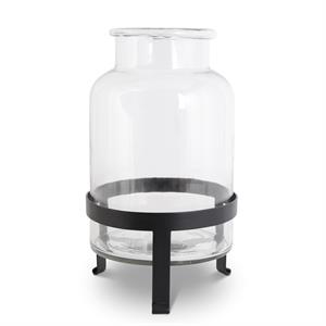 GLASS JAR ON METAL STAND