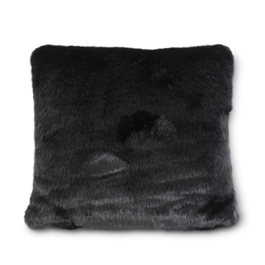 BLACK FAUX FUR PILLOW