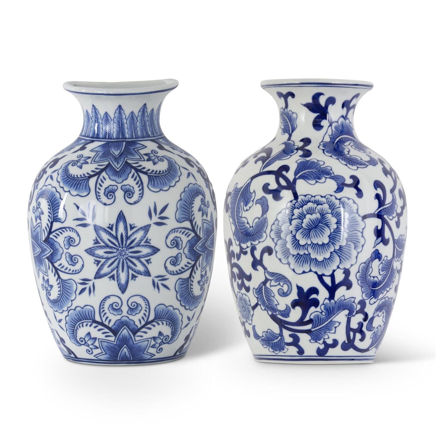 PORCELAIN BLUE & WHITE CHINOISERIE WALL VASES