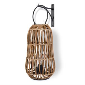 RATTAN BRACKET HANGING LED LANTERN