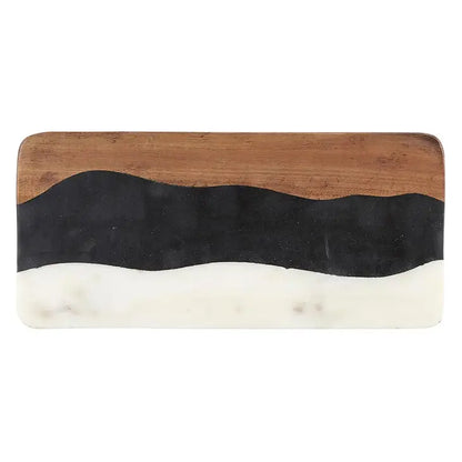 MARBLE & WOOD SERVING BOARD