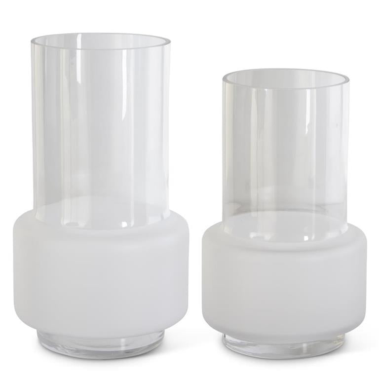 CLEAR & FROSTED GLASS VASE