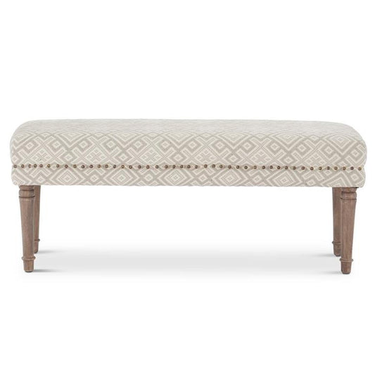 CREAM & WHITE JACQUARD BENCH