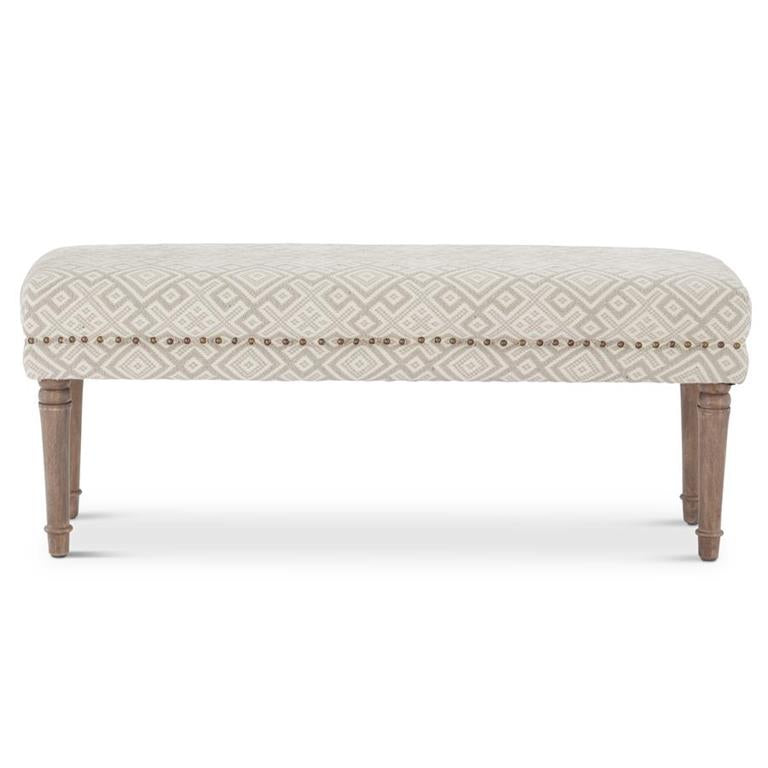 CREAM & WHITE JACQUARD BENCH