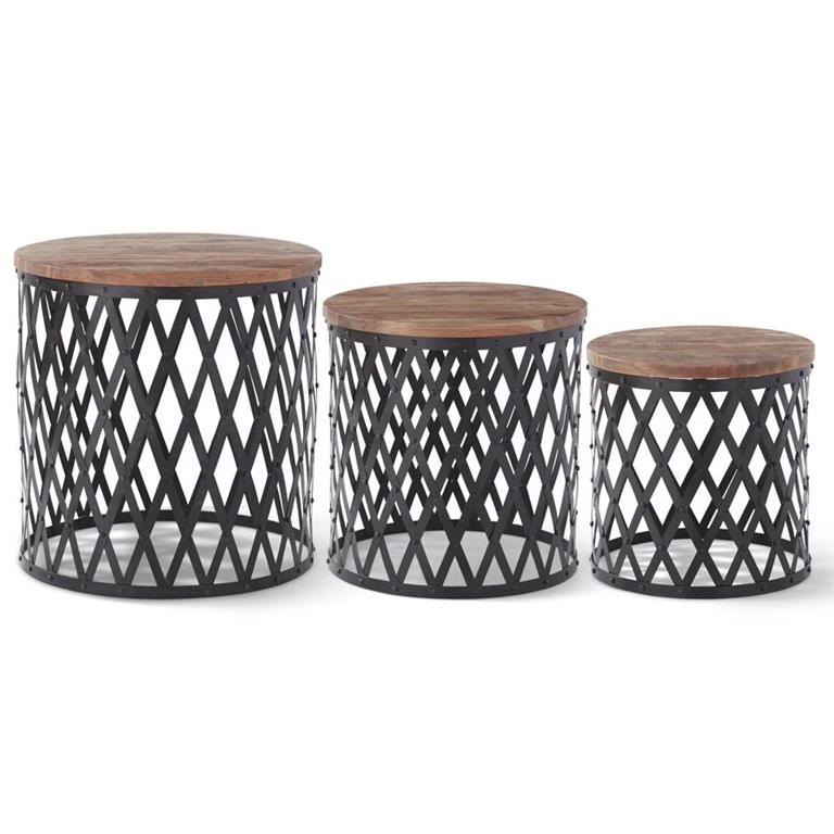 WOOD & METAL SIDE TABLES