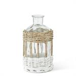 GLASS BOTTLES IN WICKER SLEEVE