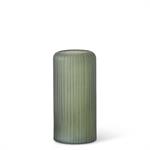 FROSTED GREEN RIBBED VASES